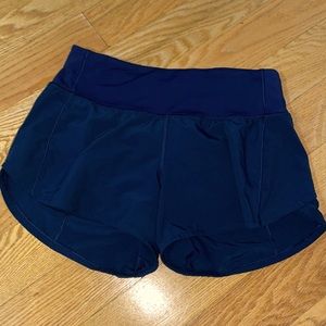 Lululemon Navy Blue Low Rise Lined Short - Size 4